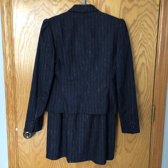 Stirling Cooper - Vintage Navy blue skirt & jacket suit with red & white threads - Picture 7 of 12